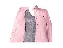 Load image into Gallery viewer, Pink Leather Button Down Shirt
